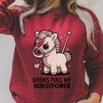 Women's Books Fuel My Horsepower Cute Reading Pony Raglan Sleeve Sweatshirt Heather Dust Women's Books Fuel My Horsepower Cute Reading Pony Raglan Sleeve Sweatshirt Heather Dust
