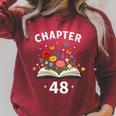 Women's Chapter 48 Years Old 48th Birthday Celebration Floral Book Raglan Sleeve Sweatshirt Heather Dust