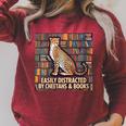 Women's Cheetah Face Women Cheetah Print Stuff Books Nerds Cheetah Raglan Sleeve Sweatshirt Heather Dust