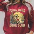 Women's Feral Moms Book Club Raglan Sleeve Sweatshirt Heather Dust