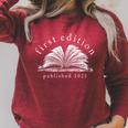 Women's First Edition Published 2025 The Littlest Book Club Member Raglan Sleeve Sweatshirt Heather Dust