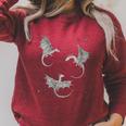 Women's Flying Dragon Fantasy Reader For Bookworm Book Lovers Raglan Sleeve Sweatshirt Heather Dust