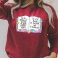 Women's Good Place Right Now In My Book Of Course Not Mentally Raglan Sleeve Sweatshirt Heather Dust