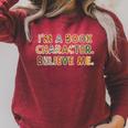 Women's I'm a Book Character Costumes For Kids Storybook Character Raglan Sleeve Sweatshirt Heather Dust Women's I'm a Book Character Costumes For Kids Storybook Character Raglan Sleeve Sweatshirt Heather Dust