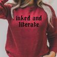 Women's Inked & Literate Tattooed & Educated Bookworm Goth Grunge Raglan Sleeve Sweatshirt Heather Dust Women's Inked & Literate Tattooed & Educated Bookworm Goth Grunge Raglan Sleeve Sweatshirt Heather Dust