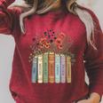 Women's Juneteenth 1865 Freedom Books Botanical Wildflower Graphic Raglan Sleeve Sweatshirt Heather Dust