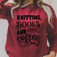 Women's Knitting Books And Coffee Knitter Reader Coffee Lover Raglan Sleeve Sweatshirt Heather Dust