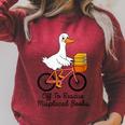 Women's Librarian Goose Book Lover Humor Reading Goose Raglan Sleeve Sweatshirt Heather Dust