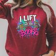 Women's I Lift So I Can Carry More Books Reader Librarian Raglan Sleeve Sweatshirt Heather Dust Women's I Lift So I Can Carry More Books Reader Librarian Raglan Sleeve Sweatshirt Heather Dust