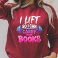 Women's I Lift So I Can Carry More Books Reader Workout Raglan Sleeve Sweatshirt Heather Dust Women's I Lift So I Can Carry More Books Reader Workout Raglan Sleeve Sweatshirt Heather Dust
