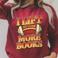Women's Lift So I Can Carry More Books Reading Lovers Workout Raglan Sleeve Sweatshirt Heather Dust Women's Lift So I Can Carry More Books Reading Lovers Workout Raglan Sleeve Sweatshirt Heather Dust