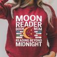 Women's Moon Reader Book Mom Reading Beyond Midnight Raglan Sleeve Sweatshirt Heather Dust