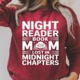 Women's Night Reader Book Mom Lost In Midnight Chapters Raglan Sleeve Sweatshirt Heather Dust