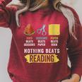 Women's Nothing Beats Reading Book Librarian Across America Kids Raglan Sleeve Sweatshirt Heather Dust