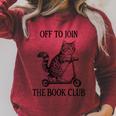 Women's Off To Join The Book Club Reading Bookworm Raglan Sleeve Sweatshirt Heather Dust