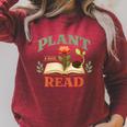 Women's Plant a Seed Read Reader Book Library Mom Dad Summer Raglan Sleeve Sweatshirt Heather Dust Women's Plant a Seed Read Reader Book Library Mom Dad Summer Raglan Sleeve Sweatshirt Heather Dust