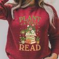 Women's Plant A Seed Read Summer Reading 2026 Teacher Librarian Book Raglan Sleeve Sweatshirt Heather Dust
