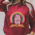 Women's Rainbow Book Saying Take A Look Its In A Book Raglan Sleeve Sweatshirt Heather Dust