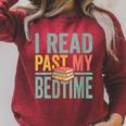Women's I Read Past My Bedtime Book Lover Raglan Sleeve Sweatshirt Heather Dust