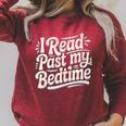 Women's I Read Past My Bedtime Book Lover Reading Quote Raglan Sleeve Sweatshirt Heather Dust