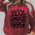 Women's Read Smore Books Camping Reading Raglan Sleeve Sweatshirt Heather Dust