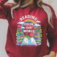Women's Reading Colors Our World Rainbow Books Kids Raglan Sleeve Sweatshirt Heather Dust Women's Reading Colors Our World Rainbow Books Kids Raglan Sleeve Sweatshirt Heather Dust