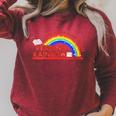 Women's Retro Rainbow Take A Look It's In A Book Reading Bookworm Raglan Sleeve Sweatshirt Heather Dust