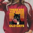 Women's These Are The Good Old Days Cat Reading A Book Raglan Sleeve Sweatshirt Heather Dust Women's These Are The Good Old Days Cat Reading A Book Raglan Sleeve Sweatshirt Heather Dust