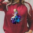 Women's Vintage Book Quote It’s No Use Going Back To Yesterday Raglan Sleeve Sweatshirt Heather Dust
