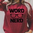 Word Nerd Book Reading Book Worm Raglan Sleeve Sweatshirt Heather Dust