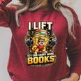 Workout I Lift So I Can Carry More Books Humor Raglan Sleeve Sweatshirt Heather Dust Workout I Lift So I Can Carry More Books Humor Raglan Sleeve Sweatshirt Heather Dust