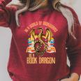In A World Of Bookworms Be A Book Dragon Raglan Sleeve Sweatshirt Heather Dust