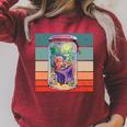 Worm Cozy Reading Books Plants Lamp Relaxation Nature Animal Raglan Sleeve Sweatshirt Heather Dust