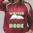 Writing Book Novel Writer & Published Author Save A Writer Raglan Sleeve Sweatshirt Heather Dust