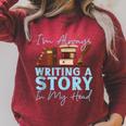 Writing Quill Book Novel Writer & Published Author I'M Raglan Sleeve Sweatshirt Heather Dust