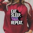 Yaoi Eat Sleep Repeat Manga Anime Book Premium Tri-Blend Raglan Sleeve Sweatshirt Heather Dust