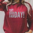 Yay Book Fair Day Librarian Library Book Fairs Reading Premium Tri-Blend Raglan Sleeve Sweatshirt Heather Dust