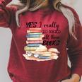 Yes I Really Do Need All These Books Raglan Sleeve Sweatshirt Heather Dust