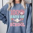 100 Days Of School Baseball 100th Day Of School Girls Comfort Colors Sweatshirt Denim 100 Days Of School Baseball 100th Day Of School Girls Comfort Colors Sweatshirt Denim