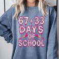 100 Days Of School Baseball Boys Six Seven Drip 100th Day Comfort Colors Sweatshirt Denim