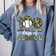 100 Days Of School Baseball Camo Art For Boys Kids Students Comfort Colors Sweatshirt Denim 100 Days Of School Baseball Camo Art For Boys Kids Students Comfort Colors Sweatshirt Denim