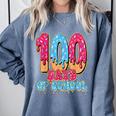 100 Days Of School Baseball Drip 100th Day Of School Comfort Colors Sweatshirt Denim