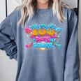 100 Days Of School Baseball Drip Ice Cream Costume Teachers Comfort Colors Sweatshirt Denim