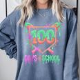100 Days Of School Baseball Ice Cream Drip 100th Day Player Comfort Colors Sweatshirt Denim