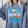 100 Days Of School Baseball Ice Cream Drip Student Kids Boys Comfort Colors Sweatshirt Denim 100 Days Of School Baseball Ice Cream Drip Student Kids Boys Comfort Colors Sweatshirt Denim