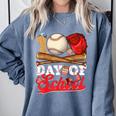 100 Days Of School Baseball Player Sports Game Teacher Kid Comfort Colors Sweatshirt Denim