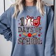 100 Days Of School Baseball Teacher 100 Days Smarter Student Comfort Colors Sweatshirt Denim 100 Days Of School Baseball Teacher 100 Days Smarter Student Comfort Colors Sweatshirt Denim