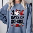 100 Days Of School Coquette Bow Baseball 100th Day Girl Kid Comfort Colors Sweatshirt Denim