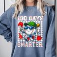 100 Days Smarter Baseball 100 Days Of School Boy Girl Kid Comfort Colors Sweatshirt Denim 100 Days Smarter Baseball 100 Days Of School Boy Girl Kid Comfort Colors Sweatshirt Denim