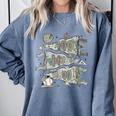 100 Days Smarter Baseball Sport School Celebration Comfort Colors Sweatshirt Denim